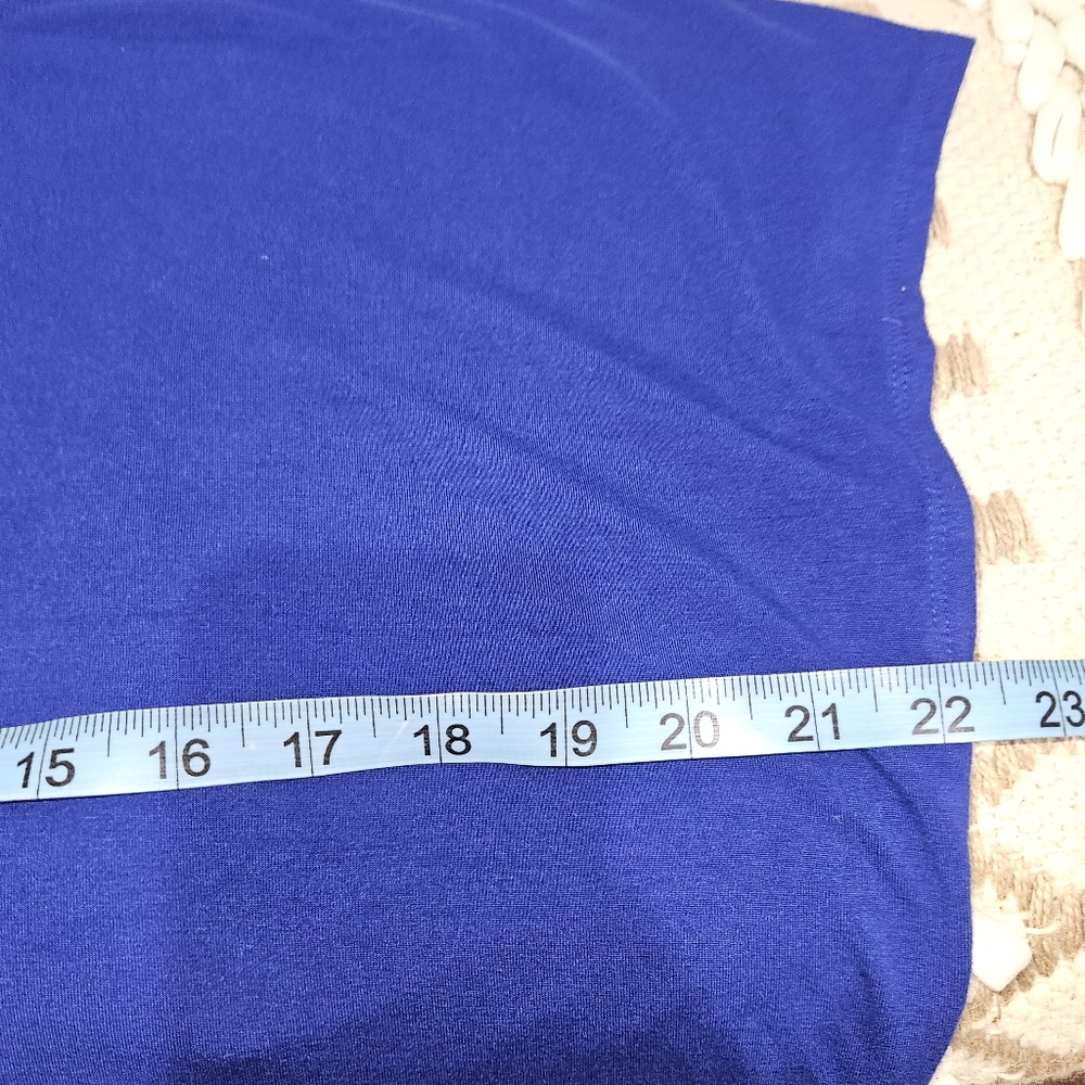 Chico's Tunic Top Classic Women's Size 2 / Large Royal Blue Shirt Tee Rayon - Picture 10 of 15